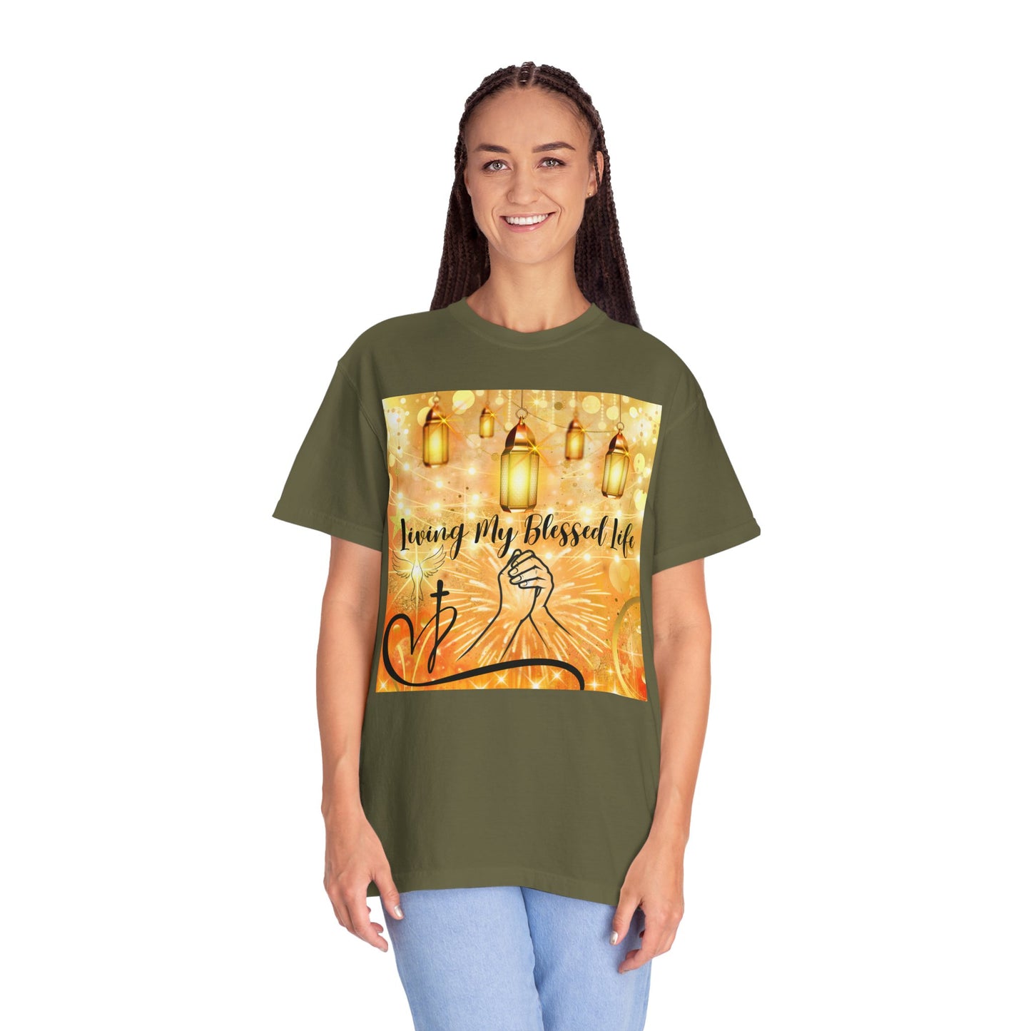 Living My Blessed Life Unisex Garment-Dyed T-shirt