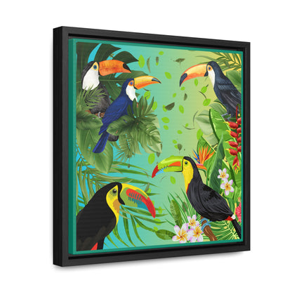 Toucans Gallery Canvas Wraps, Square Frame