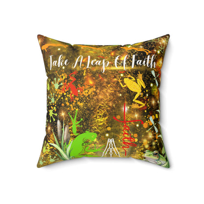 Take A Leap Of Faith Spun Polyester Square Pillow