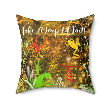 Take A Leap Of Faith Spun Polyester Square Pillow