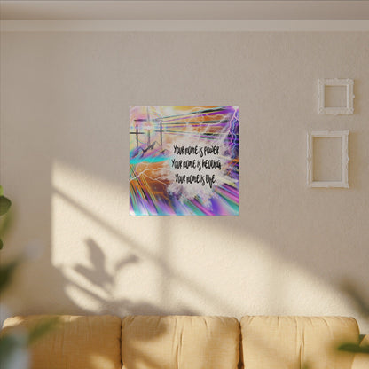 Your Name - Inspirational Wall Art Canvas, Motivational Home Decor, Faith-Based Gift, Religious Art for Home, Modern Canvas Print, Uplifting Artwork