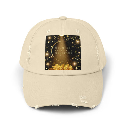 My Mind Is Worth Millions Unisex Distressed Cap