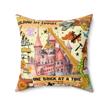 Building My Empire Spun Polyester Square Pillow