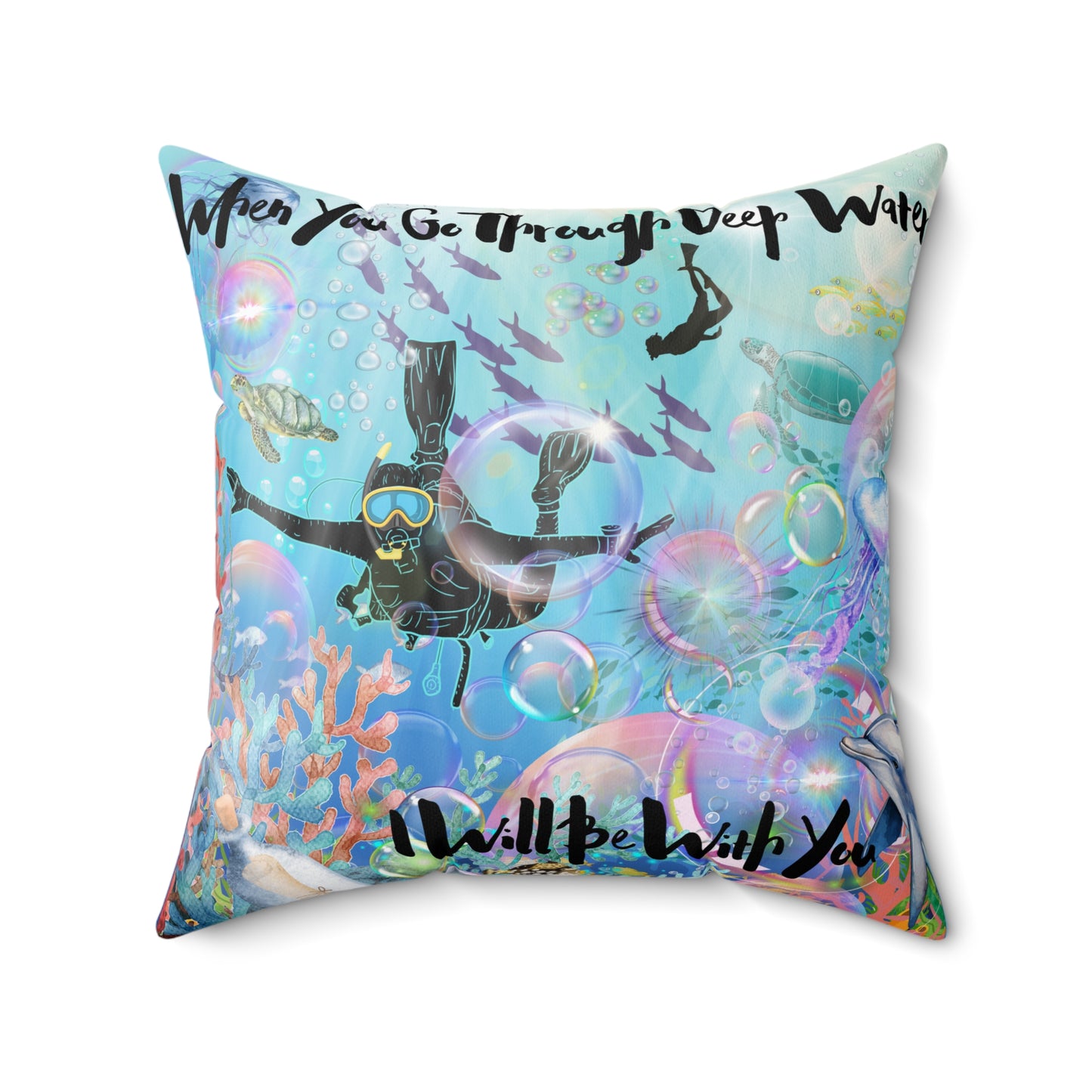 I Will Be With You Spun Polyester Square Pillow