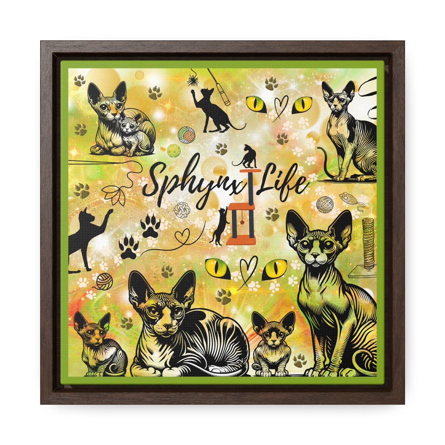 Sphynx Life Gallery Canvas Wraps, Square Frame