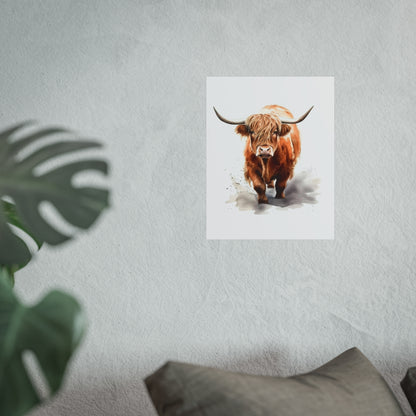 Highland Cow Walking Fine Art Posters