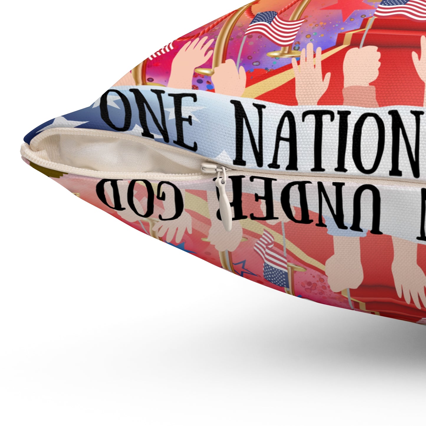 One Nation Under God Spun Polyester Square Pillow