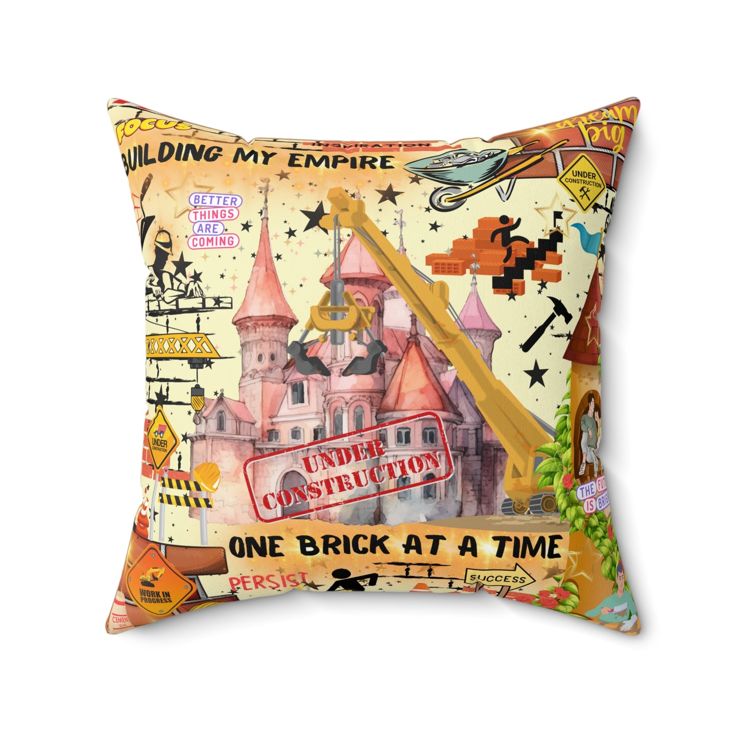 Building My Empire Spun Polyester Square Pillow
