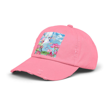 Sipping On Sunshine Unisex Distressed Cap