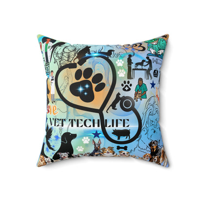 Vet Tech Life Spun Polyester Square Pillow