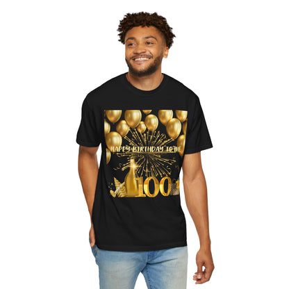 Happy Birthday 100 Unisex Garment-Dyed T-shirt