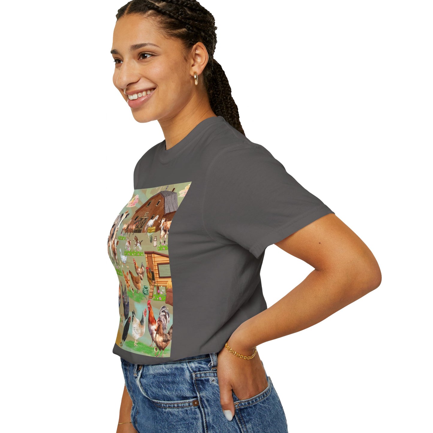 Springtime At The Barnyard Unisex Garment-Dyed T-shirt