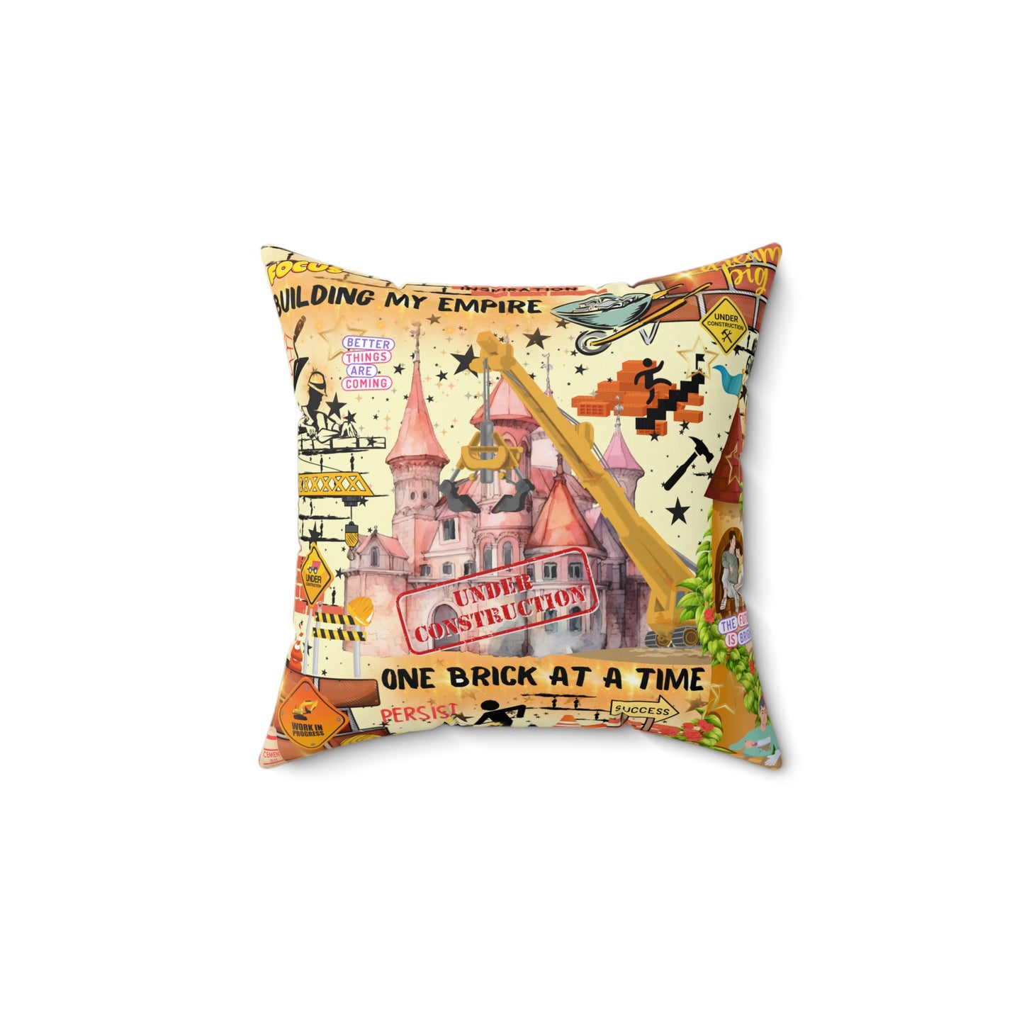 Building My Empire Spun Polyester Square Pillow