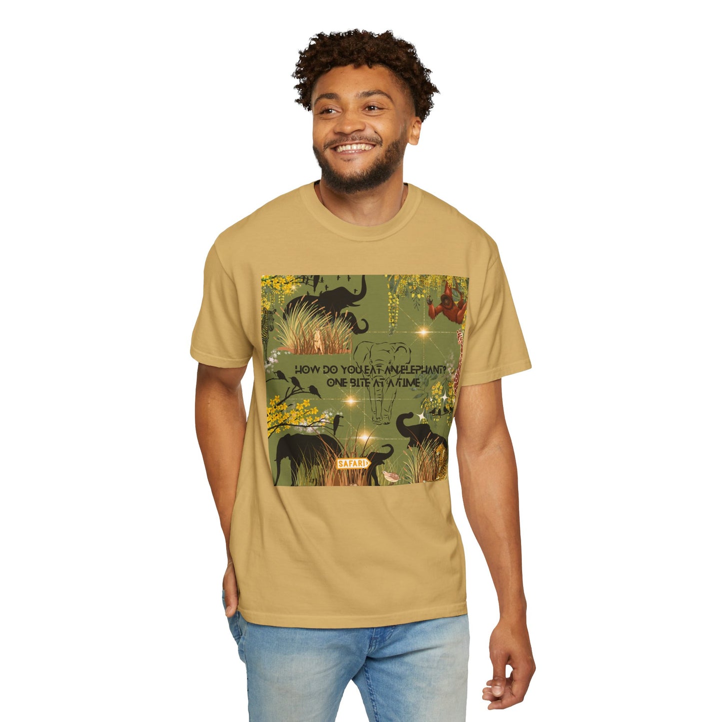 How Do You Eat An Elephant One Bite At A Time Unisex Garment-Dyed T-shirt