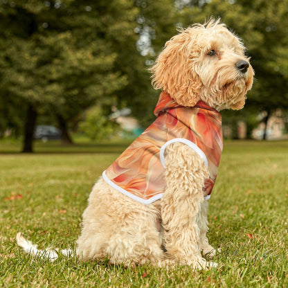 Pet Hoodie Orange Floral 2