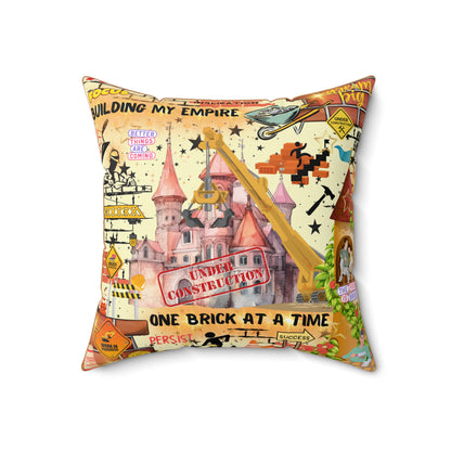Building My Empire Spun Polyester Square Pillow