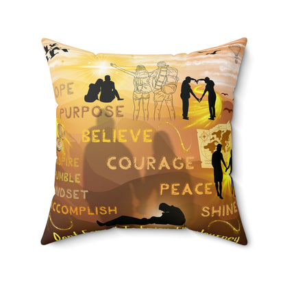 Enjoy The Journey Spun Polyester Square Pillow