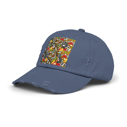 Raccoons In The Trash Unisex Distressed Cap