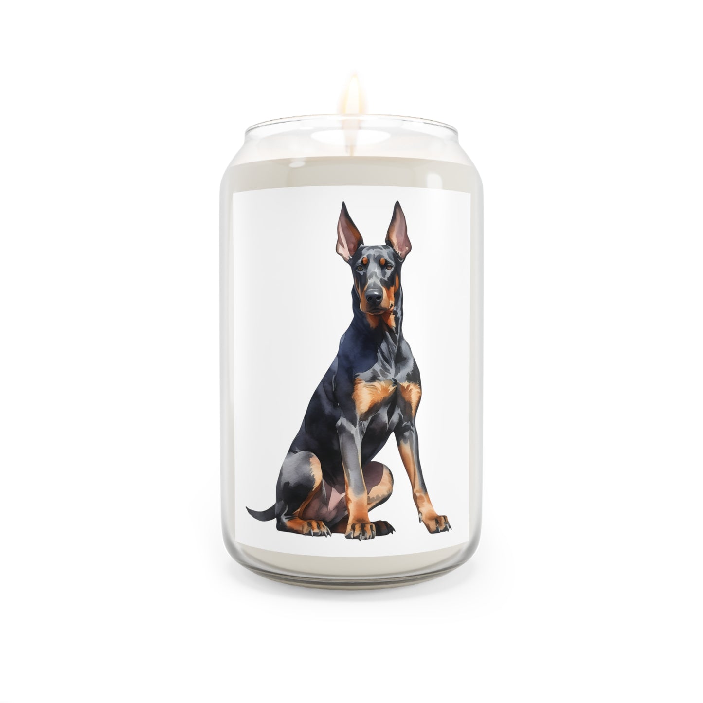 Doberman Sitting Scented Candle, 13.75oz