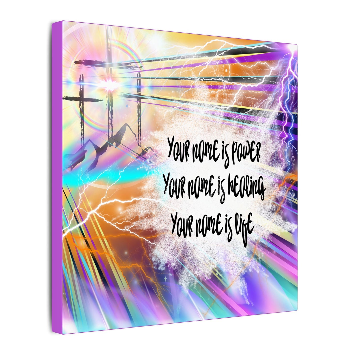 Your Name - Inspirational Wall Art Canvas, Motivational Home Decor, Faith-Based Gift, Religious Art for Home, Modern Canvas Print, Uplifting Artwork