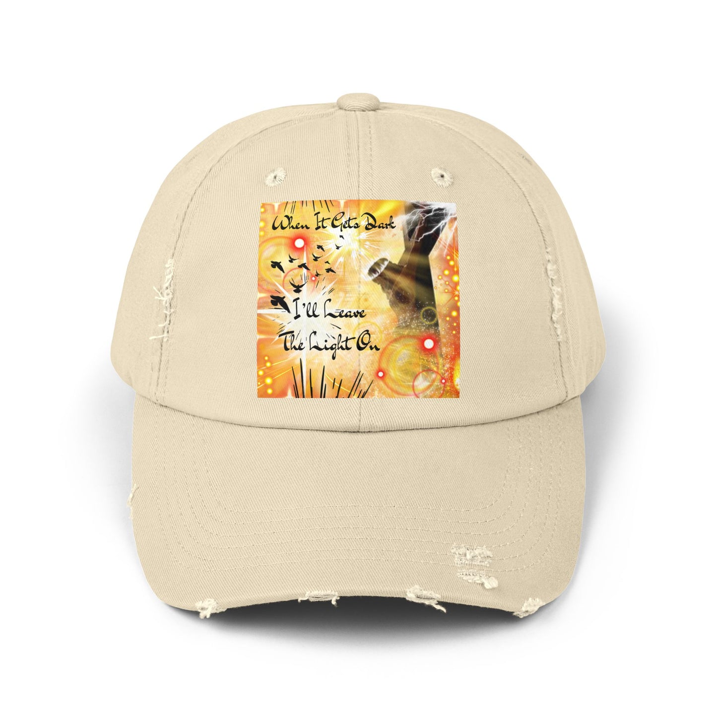 Leave The Light On Unisex Distressed Cap